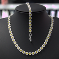Lote de Collares de Plata con Microcircones Amarillos