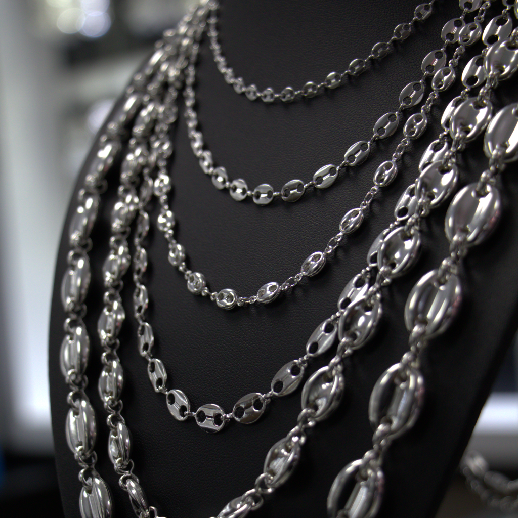 Lote de Cadenas de Plata con Eslabones – Diseños Surtidos