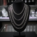 Lote de Cadenas Gruesas de Plata – Eslabones Surtidos