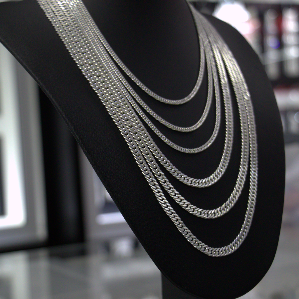 Lote de Cadenas Grumet de Plata – Diferentes Grosores