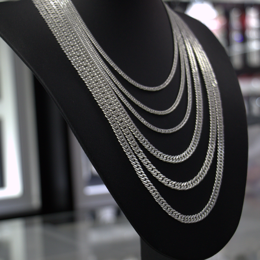 Lote de Cadenas Grumet de Plata – Diferentes Grosores