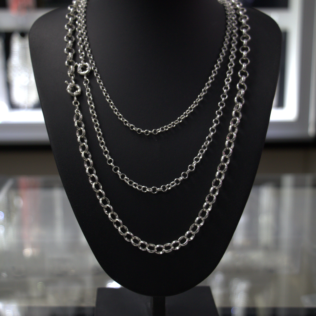 Lote de Cadenas Rolo de Plata – Diferentes Grosores
