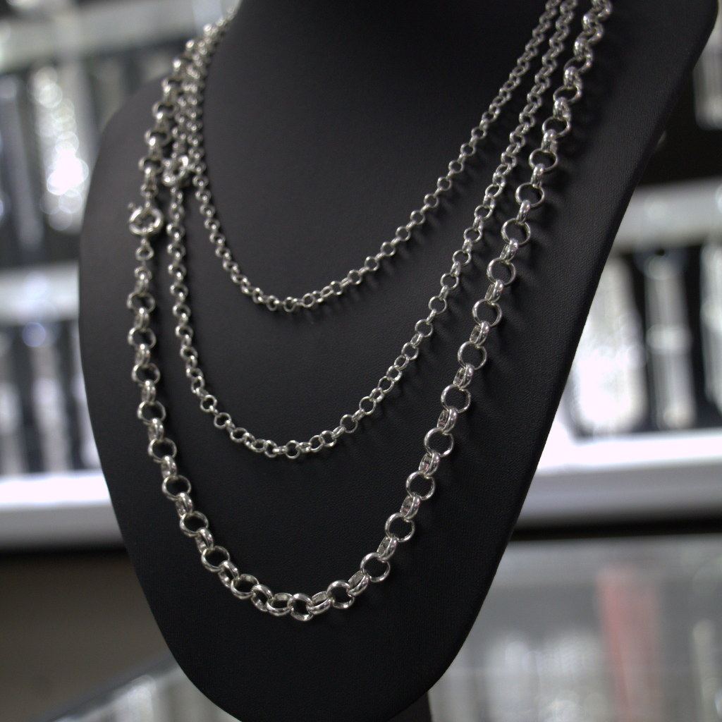 Lote de Cadenas Rolo de Plata – Diferentes Grosores
