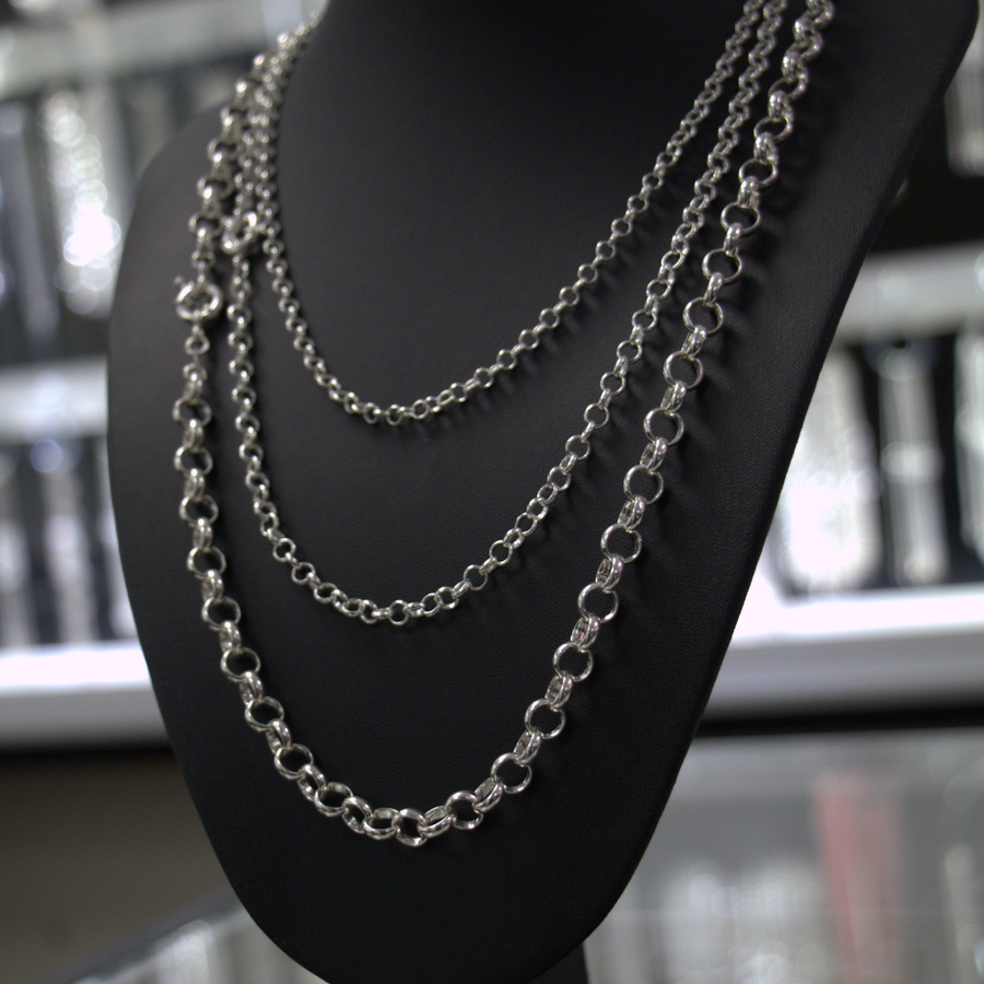 Lote de Cadenas Rolo de Plata – Diferentes Grosores