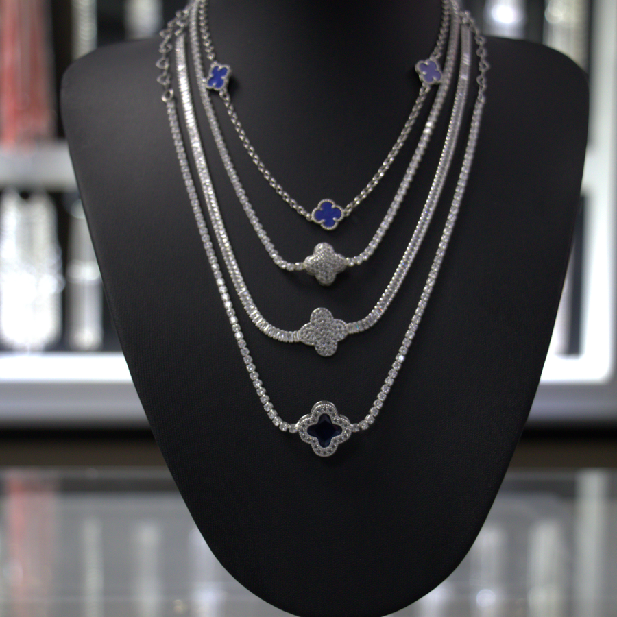 Lote de Collares de Plata con Trébol – Diseños Surtidos