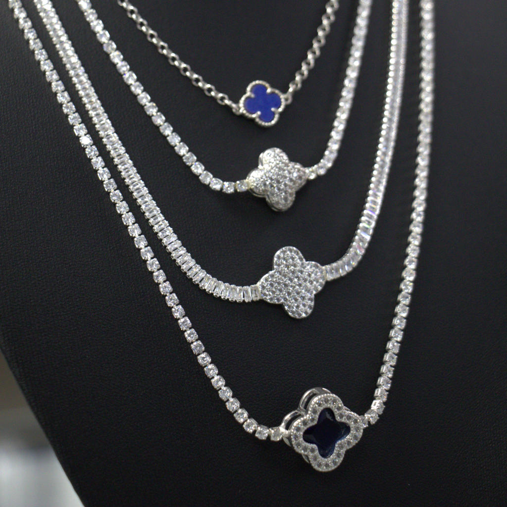 Lote de Collares de Plata con Trébol – Diseños Surtidos