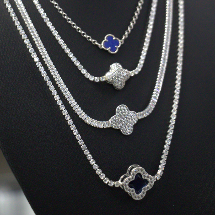 Lote de Collares de Plata con Trébol – Diseños Surtidos