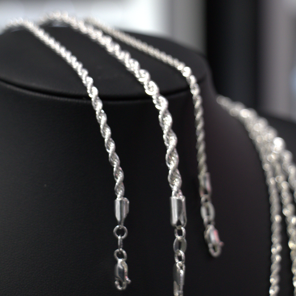 Lote de Cadenas y Pulseras Turbillón de Plata