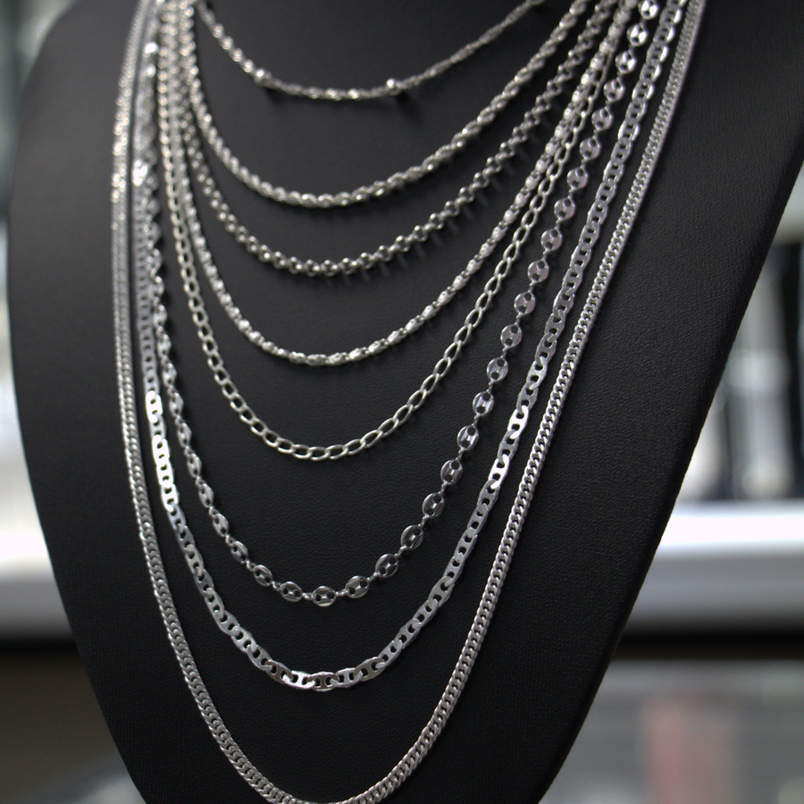 Lote de Cadenas de Plata – Tejidos Finos y Variados