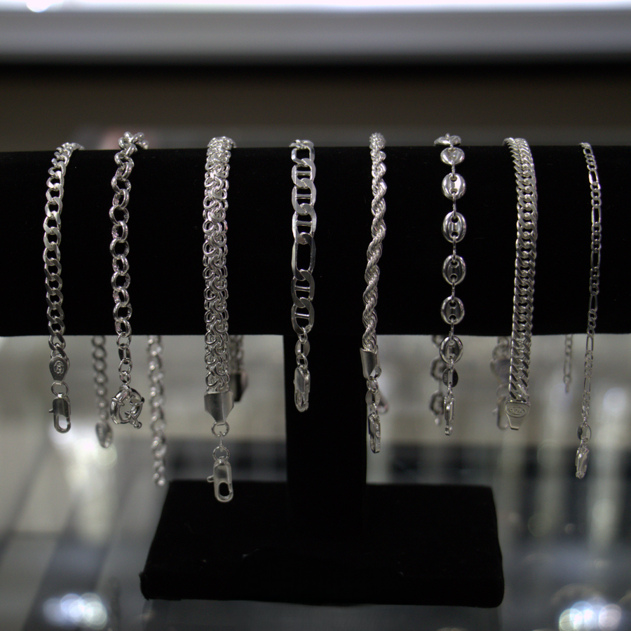 Lote de Pulseras de Plata – Diferentes Tejidos y Eslabones