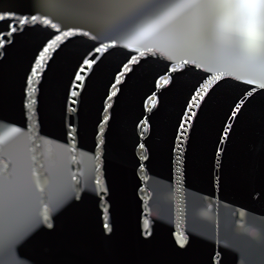 Lote de Pulseras de Plata – Diferentes Tejidos y Eslabones