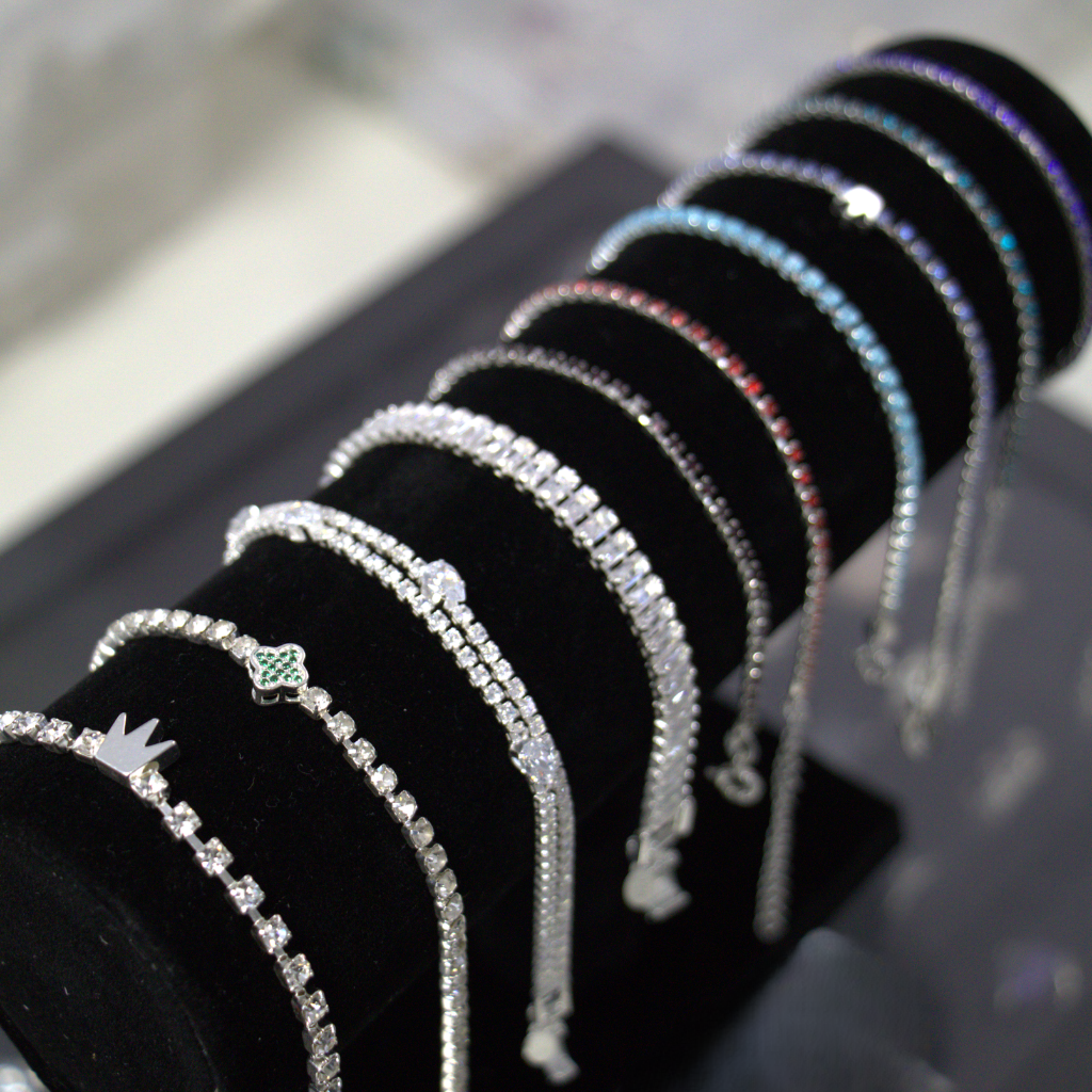 Lote de Pulseras de Plata con Microcircones de Colores