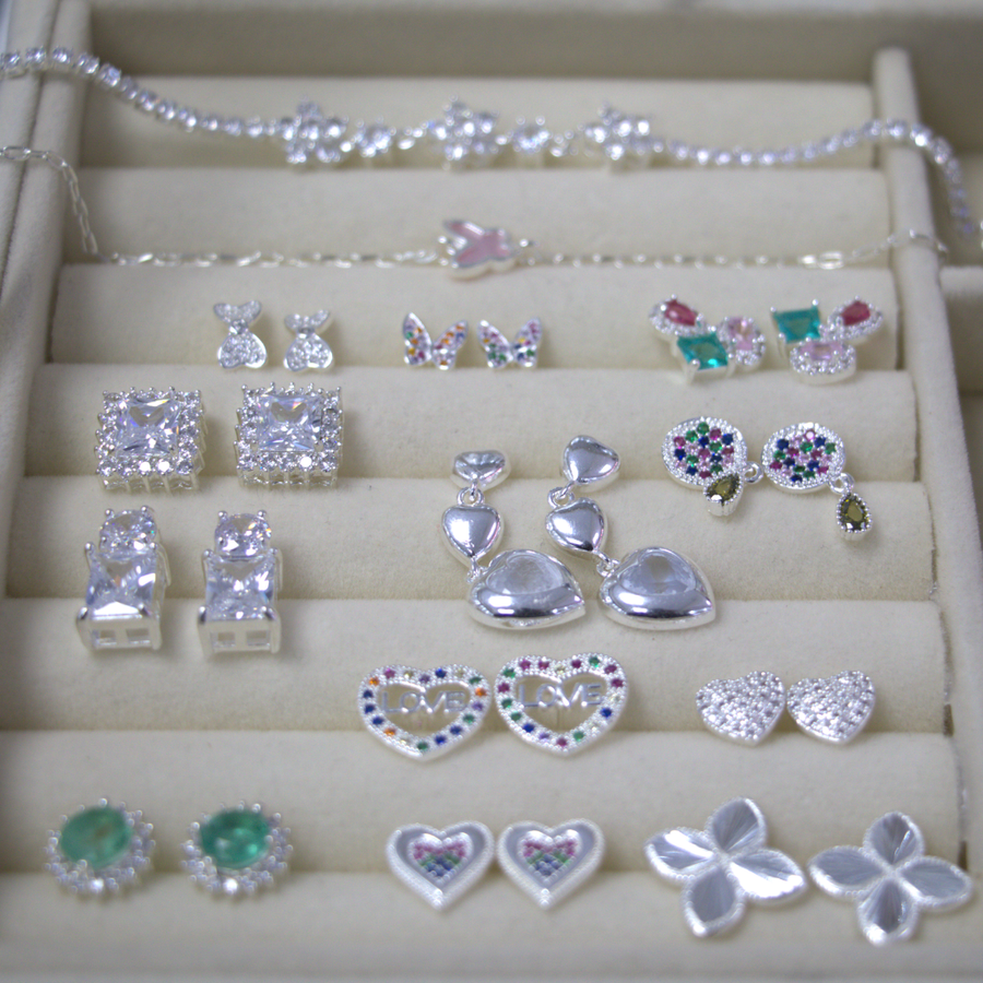 Lote de Pulseras y Aros de Plata para Mujer – Diseños Surtidos