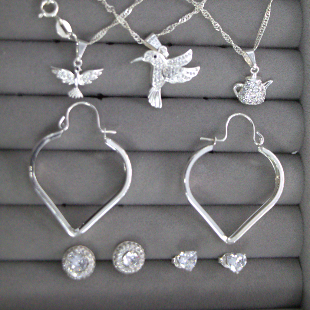Lote de Collares y Aros de Plata para Mujer – Diseños Surtidos