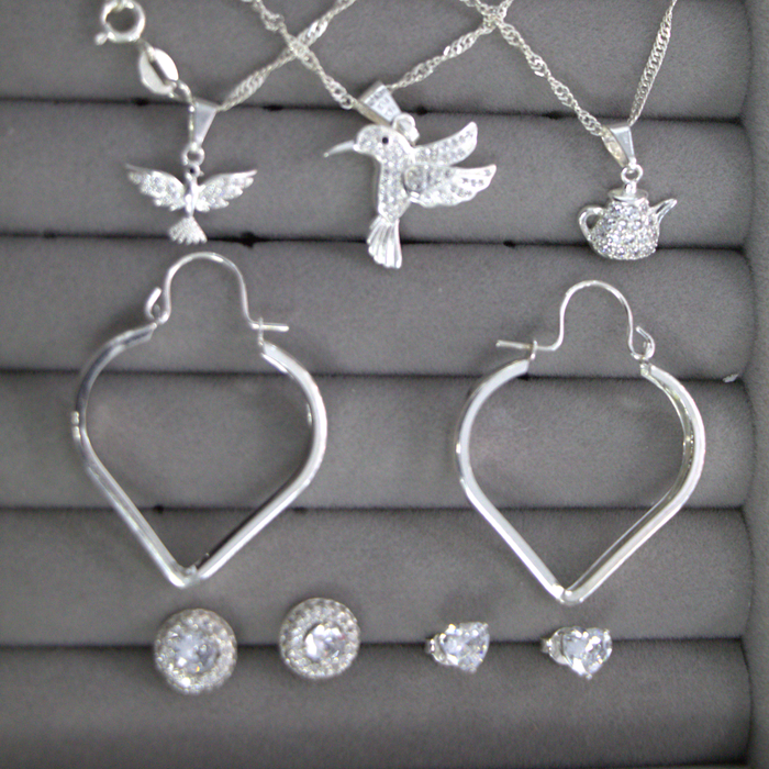 Lote de Collares y Aros de Plata para Mujer – Diseños Surtidos