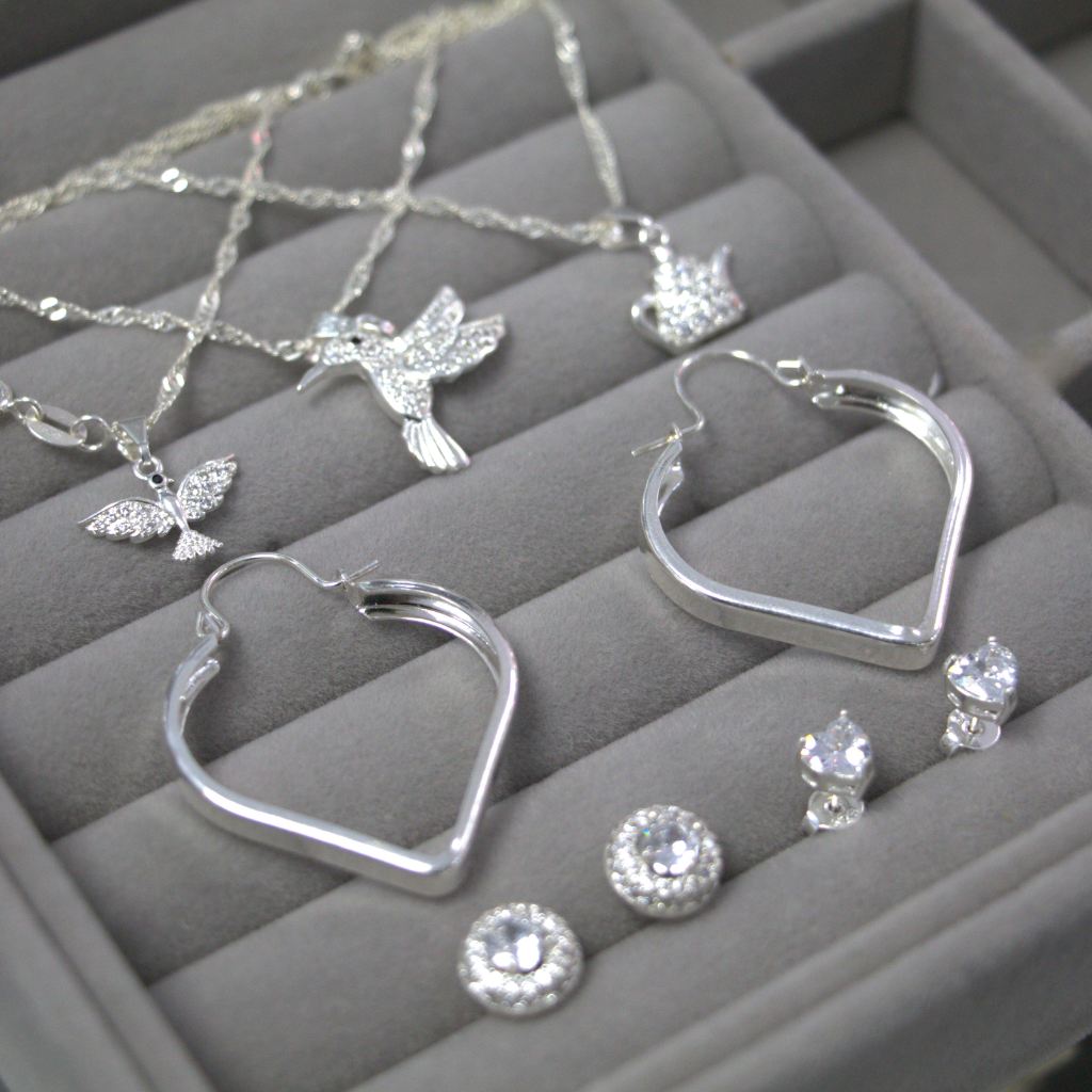 Lote de Collares y Aros de Plata para Mujer – Diseños Surtidos