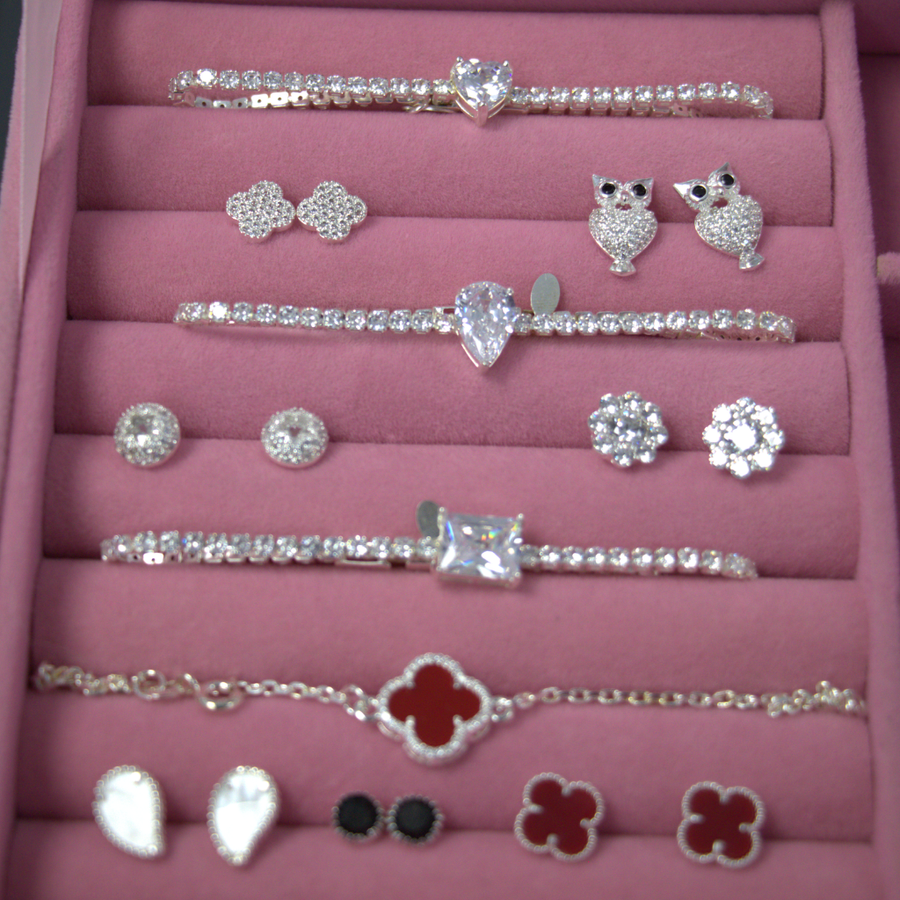 Lote de Pulseras y Aros de Plata para Mujer – Diseños Surtidos