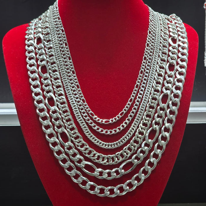 Lote de Cadenas Gruesas de Plata – Diferentes Grosores y Diseños