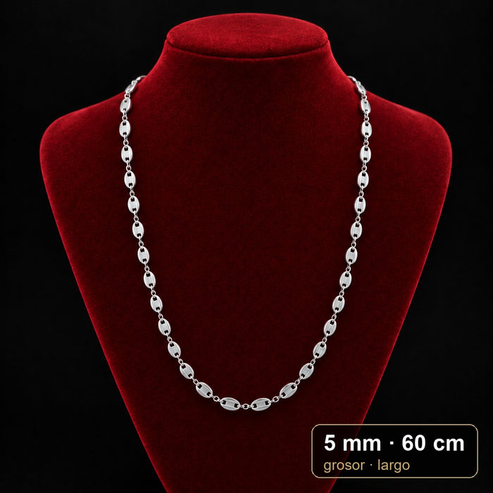 Cadena Marina plana 5 mm x 60 cm · por mayor