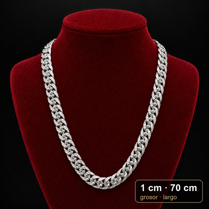 Cadena triple Grumet 1 cm x 70 cm · por mayor